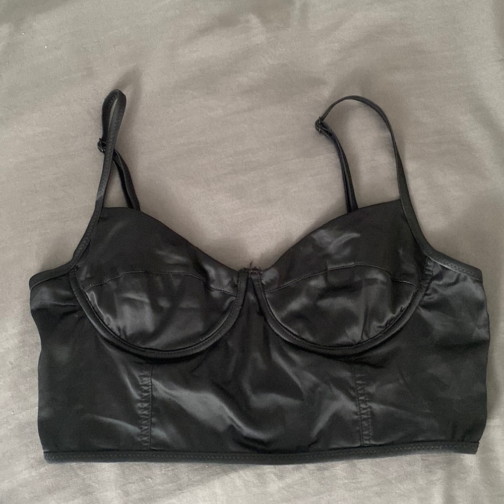black satin top // Size: M